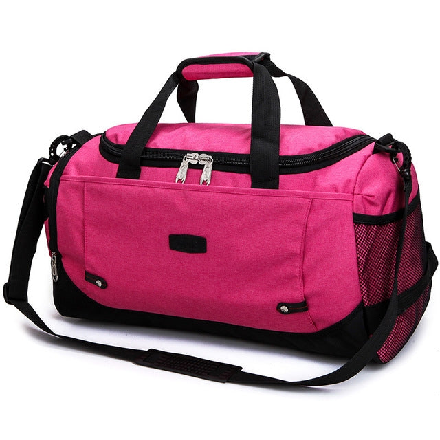 Mens / Ladies Large Capacity Travel Bags Portable Multifunctional Handbag(Rose Red) - Handbags by PMC TechLife | Online Shopping South Africa | PMC TechLife | Buy Now Pay Later Mobicred