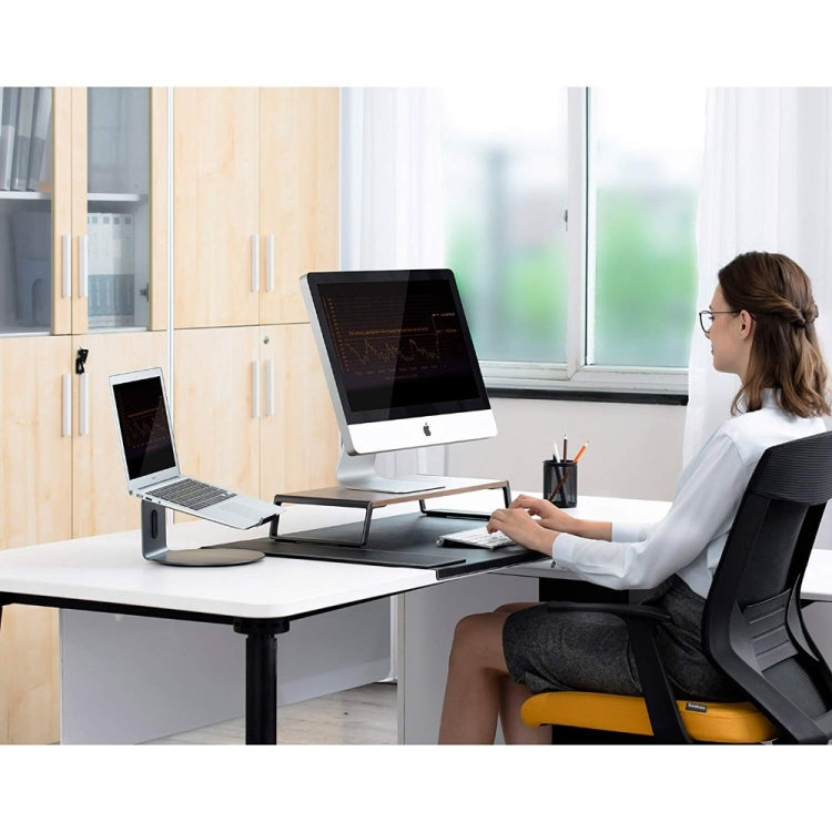 Monitor Stand Riser with Metal Feet for iMac MacBook LCD Display Printer, Lapdesk Tabletop Organizer Sturdy Platform Save Space(Black) - Laptop Stand by PMC Jewellery | Online Shopping South Africa | PMC Jewellery | Buy Now Pay Later Mobicred