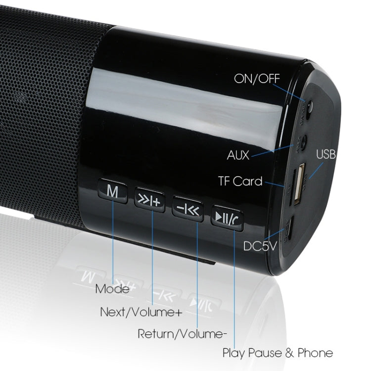 TOPROAD High Power 10W HIFI Portable Wireless Bluetooth Speaker Stereo Soundbar TF FM USB Subwoofer Column for Computer TV Phone(Black) - free shipping - PMC Jewellery - Order now!