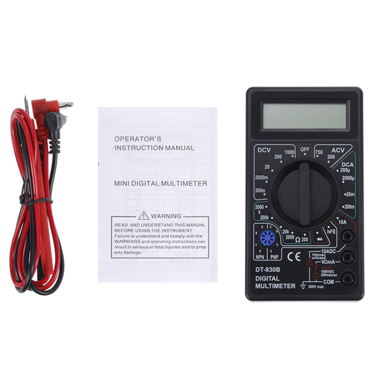 DT-830B Handheld Digital Multimeter Ammeter Voltmeter Digital Display Universal Tester Meter(Black) - Voltage Detector by PMC Jewellery | Online Shopping South Africa | PMC Jewellery | Buy Now Pay Later Mobicred