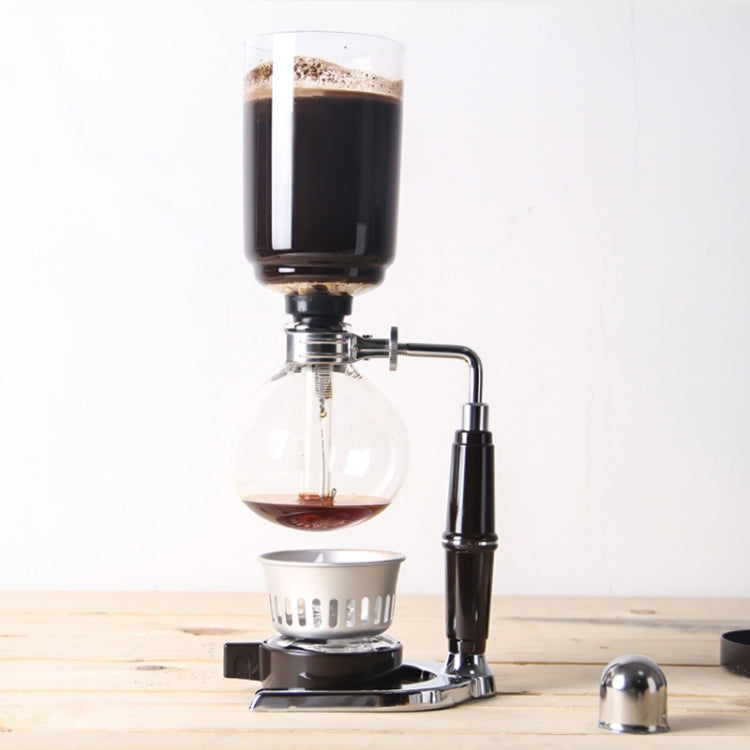 Classic Siphon Coffee Pot Black Handle Glass Syphon Pot for 5 People, Size:37.5x11.3cm(Black) - Coffee Machine & Accessories by PMC TechLife | Online Shopping South Africa | PMC TechLife | Buy Now Pay Later Mobicred