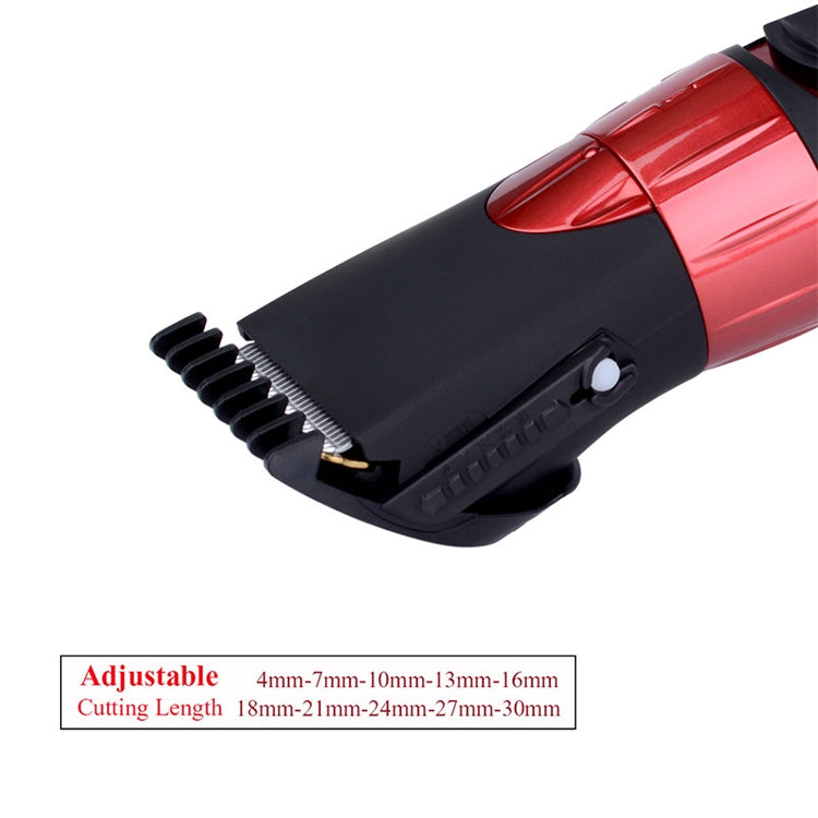 Waterproof Electric Hair Clipper Rechargeable Hair Trimmer Hair Cutting Machine Haircut Beard Trimer, EU Plug(Red) - free shipping - PMC TechLife - Order now!