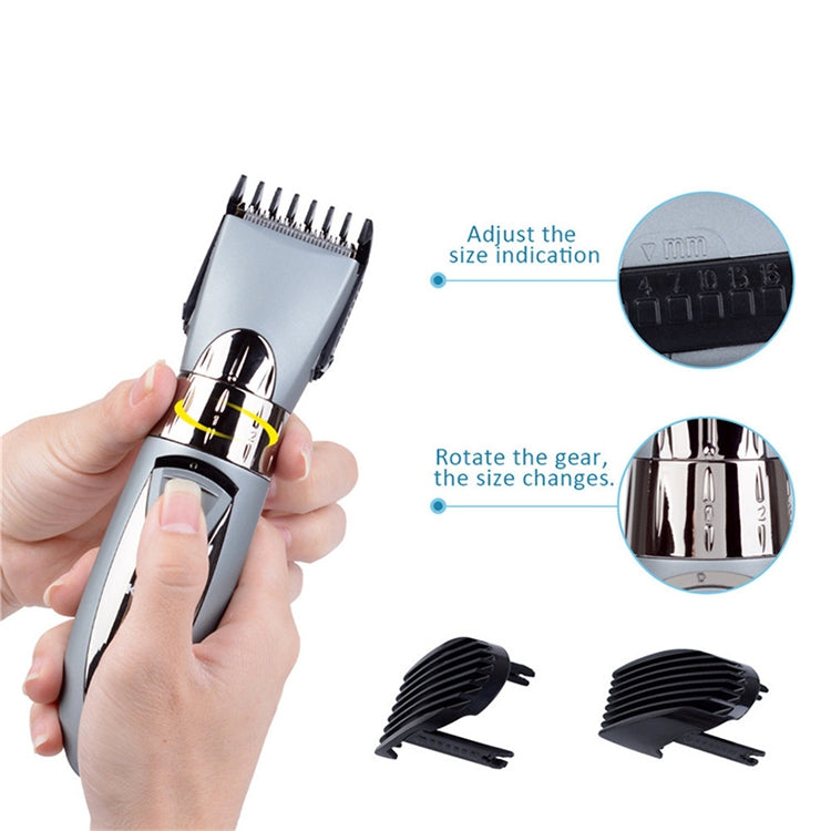 Waterproof Electric Hair Clipper Rechargeable Hair Trimmer Hair Cutting Machine Haircut Beard Trimer, EU Plug(Red) - free shipping - PMC TechLife - Order now!