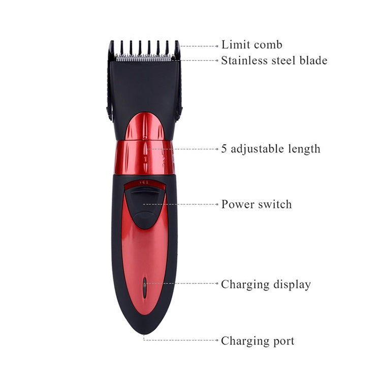 Waterproof Electric Hair Clipper Rechargeable Hair Trimmer Hair Cutting Machine Haircut Beard Trimer, EU Plug(Grey) - free shipping - PMC TechLife - Order now!