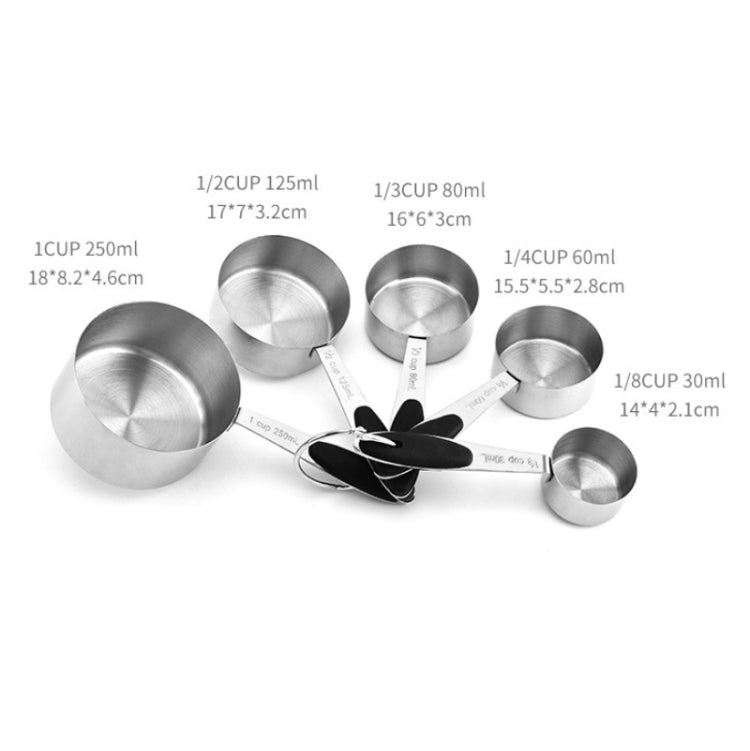 5 in 1 Stainless Steel Measuring Spoon Set Coffee Spoon Baking Kitchen Gadget, Style:Measuring Cup(Black) - Coffee Tools by PMC TechLife | Online Shopping South Africa | PMC TechLife | Buy Now Pay Later Mobicred