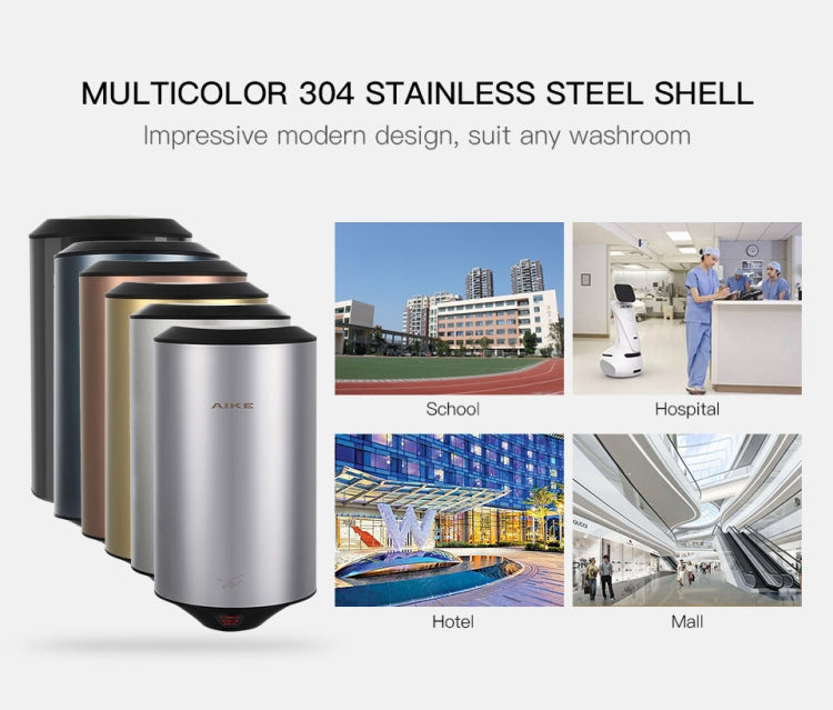 304 Stainless Steel Automatic SensorJet Hand Dryer High Speed Airflow for Home Hotel Airport Hands Drying Machine(Polished silver) - free shipping - PMC TechLife - Order now!
