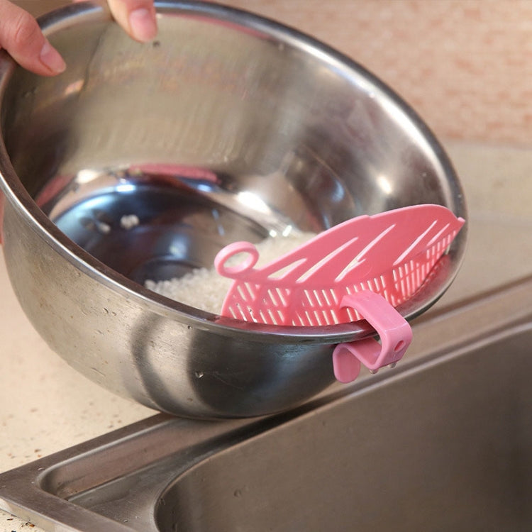 Leaf Shaped Rice Wash Gadget Noodles Beans Colanders Strainers Cleaning Tool, Size:10.5x14.5cm(Pink) - Cleaning Tools by PMC Jewellery | Online Shopping South Africa | PMC Jewellery | Buy Now Pay Later Mobicred