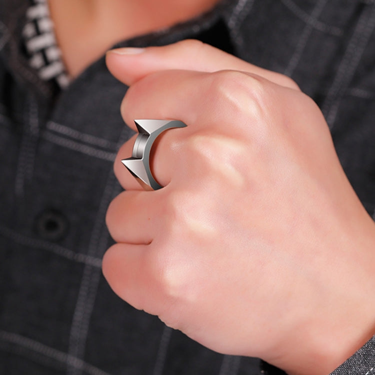 Women Men Safety Survival Ring Tool Self Defence Stainless Steel Finger Defense Ring(Silver) - Self-defense Protection by PMC TechLife | Online Shopping South Africa | PMC TechLife