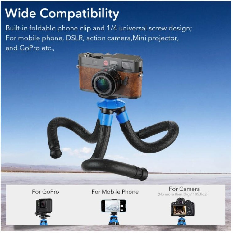 APEXEL APL-JJ07 Portable Hose Octopus Mini Mobile Phone Gopro Camera Selfie Live Stand(Blue Black) - Stand by APEXEL | Online Shopping South Africa | PMC Jewellery | Buy Now Pay Later Mobicred