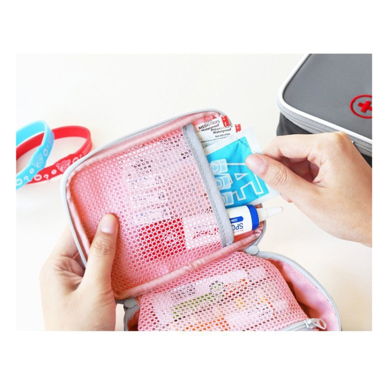 Cute Heart Mini Medicine Bag First Aid Emergency Kits Organizer Outdoor Household Pill Bag, Size: 13x10x4cm(Grey) - free shipping - PMC TechLife - Order now!