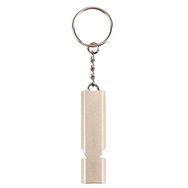 3 PCS Mini Portable 120db Double Pipe High Decibel Outdoor Camping Hiking Survival Whistle Double-frequency Emnergecy Whistle Keychain(Gold) - Emergency Tools by PMC TechLife | Online Shopping South Africa | PMC TechLife