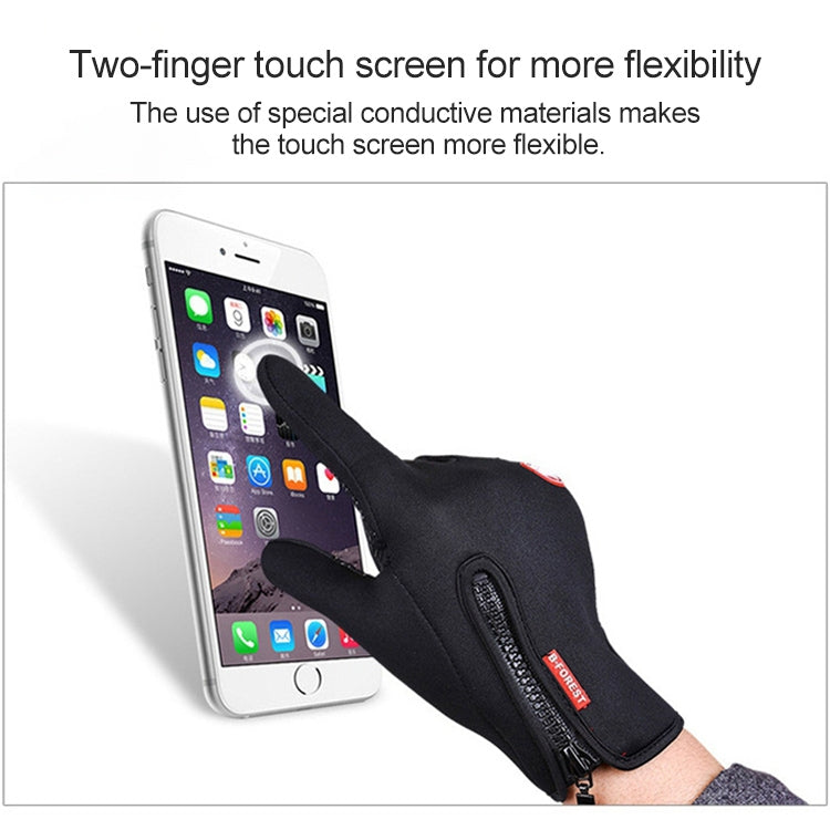 Cycling Gloves Full Finger Neoprene PU Breathable Leather Warm Winter Outdoor Sports Gloves(Black) - Full Finger Gloves by PMC TechLife | Online Shopping South Africa | PMC TechLife | Buy Now Pay Later Mobicred