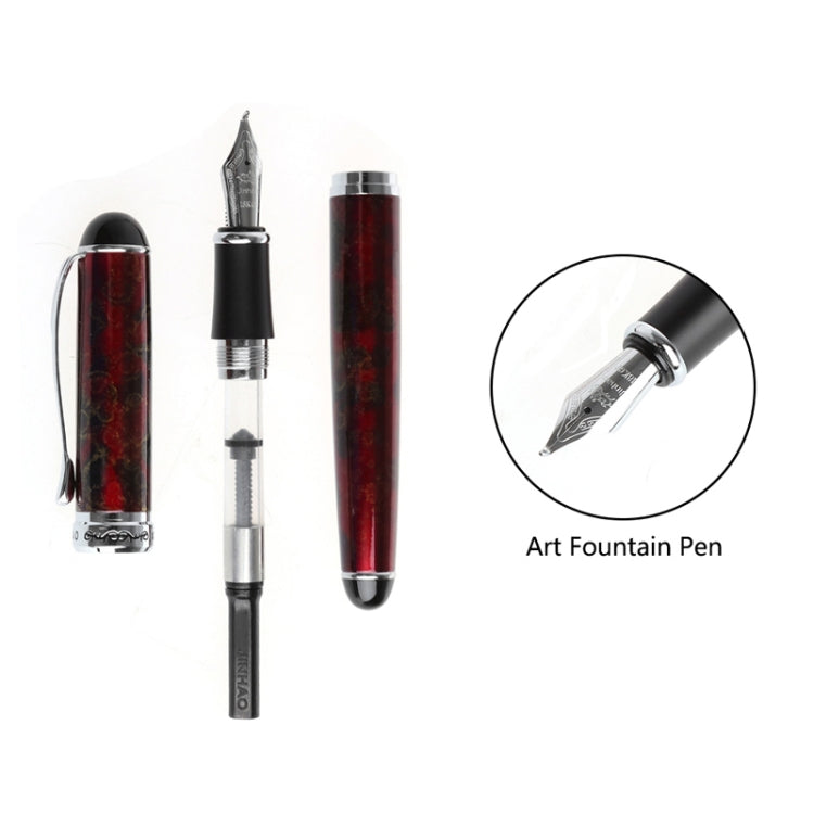 X750 Stationery Stainless Steel Fountain Pen Medium Nib Ink Pens School Oiifice Gift, Nib Size:0.5mm(Red Pattern) - Fountain Pens by PMc TechLife | Online Shopping South Africa | PMc TechLife | Buy Now Pay Later Mobicred