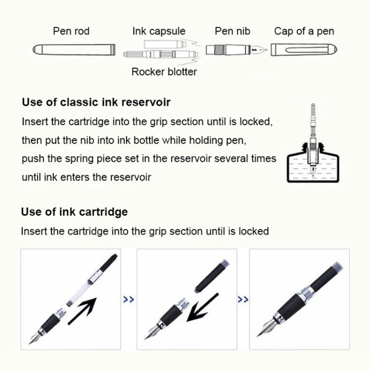 X750 Stationery Stainless Steel Fountain Pen Medium Nib Ink Pens School Oiifice Gift, Nib Size:1.1mm(Gold) - Fountain Pens by PMc TechLife | Online Shopping South Africa | PMc TechLife | Buy Now Pay Later Mobicred