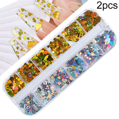 2 PCS Nail Art Butterfly Laser Symphony Sequins, Specification:07 - Nail Stickers by PMC Jewellery | Online Shopping South Africa | PMC Jewellery | Buy Now Pay Later Mobicred