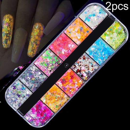 2 PCS Nail Art Butterfly Laser Symphony Sequins, Specification:23 - Nail Stickers by PMC Jewellery | Online Shopping South Africa | PMC Jewellery | Buy Now Pay Later Mobicred