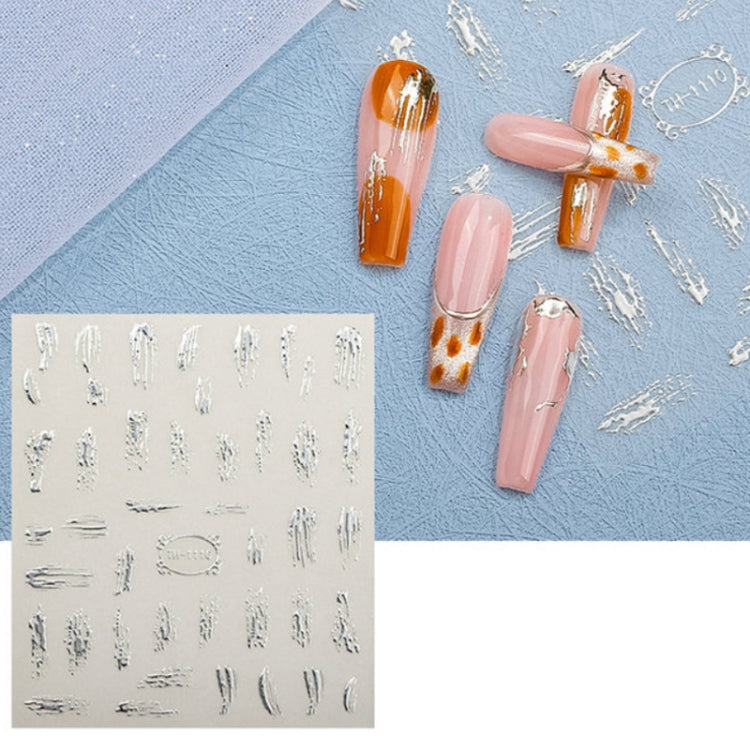 TH-1110 10pcs Frosted Transparent Back Adhesive Bronzing Smudged Nail Art Sticker - Nail Stickers by PMC Jewellery | Online Shopping South Africa | PMC Jewellery | Buy Now Pay Later Mobicred