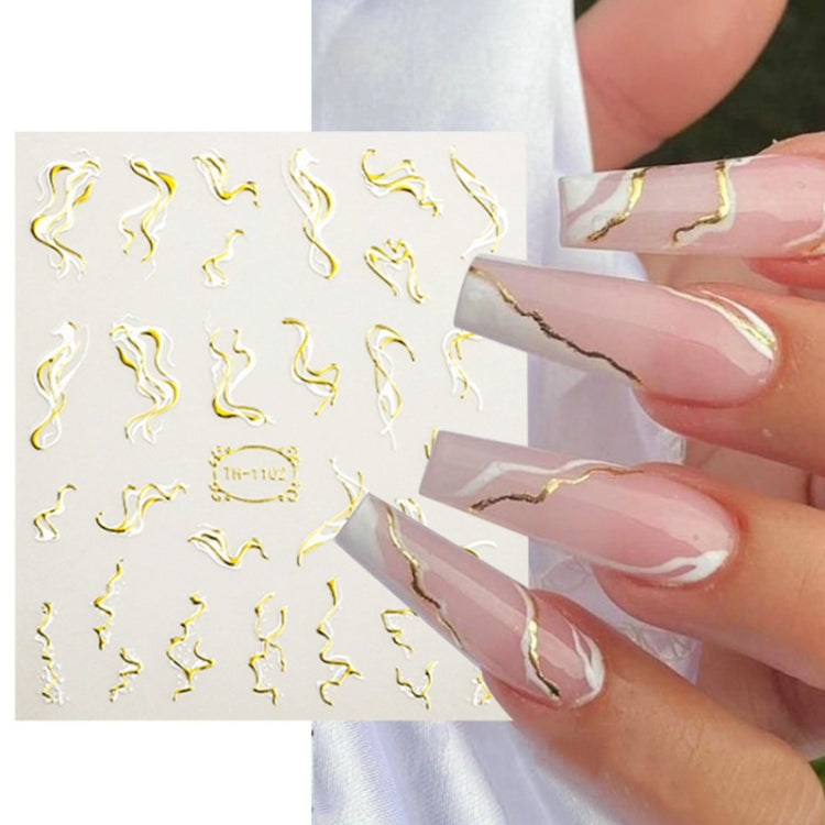 TH-1110 10pcs Frosted Transparent Back Adhesive Bronzing Smudged Nail Art Sticker - Nail Stickers by PMC Jewellery | Online Shopping South Africa | PMC Jewellery | Buy Now Pay Later Mobicred