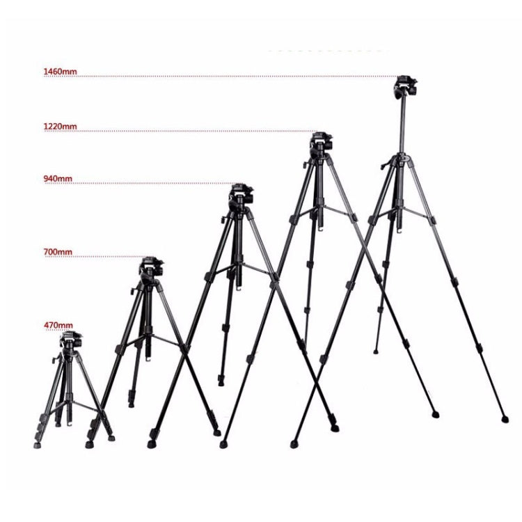 Q111 4-Section Folding Legs Live Broadcast Aluminum Alloy Tripod Mount with Three-dimensional Damping Tripod Heads(Black) - Tripods by PMC TechLife | Online Shopping South Africa | PMC TechLife | Buy Now Pay Later Mobicred