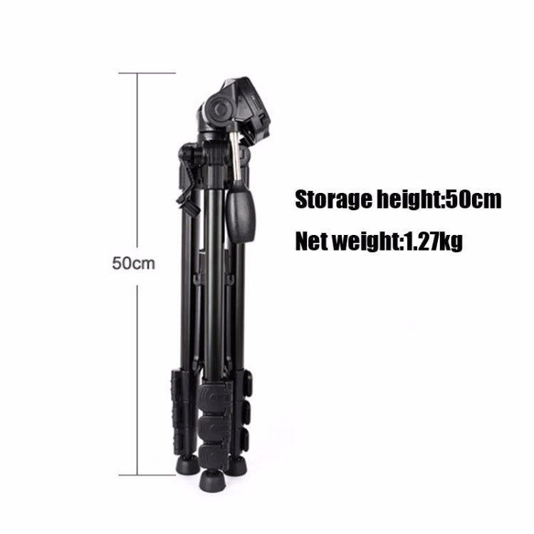 Q111 4-Section Folding Legs Live Broadcast Aluminum Alloy Tripod Mount with Three-dimensional Damping Tripod Heads(Black) - Tripods by PMC TechLife | Online Shopping South Africa | PMC TechLife | Buy Now Pay Later Mobicred