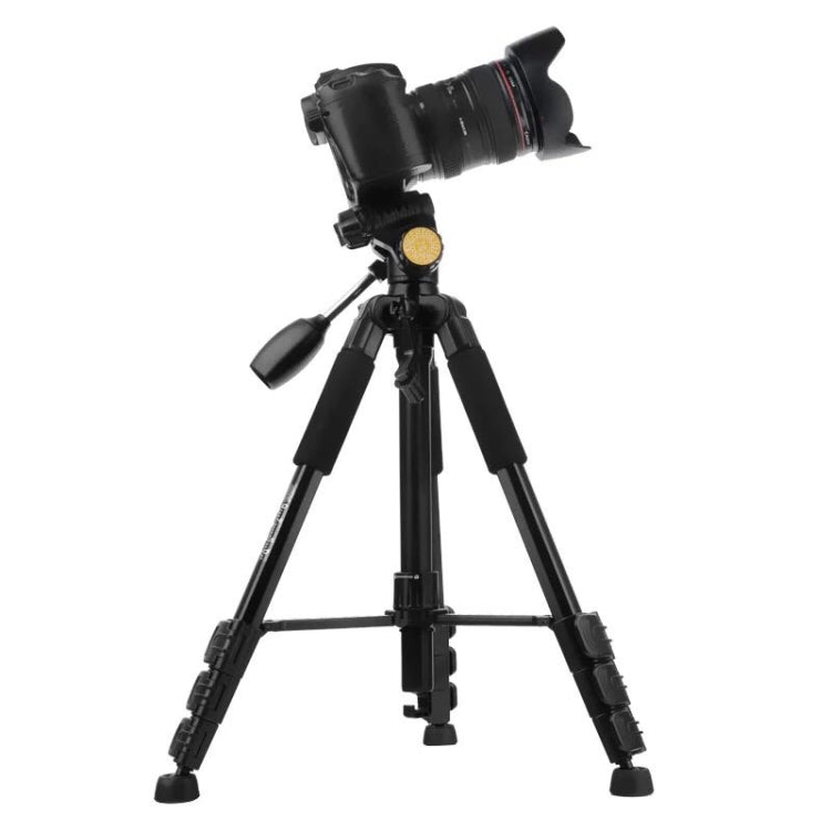 Q111 4-Section Folding Legs Live Broadcast Aluminum Alloy Tripod Mount with Three-dimensional Damping Tripod Heads(Black) - Tripods by PMC TechLife | Online Shopping South Africa | PMC TechLife | Buy Now Pay Later Mobicred