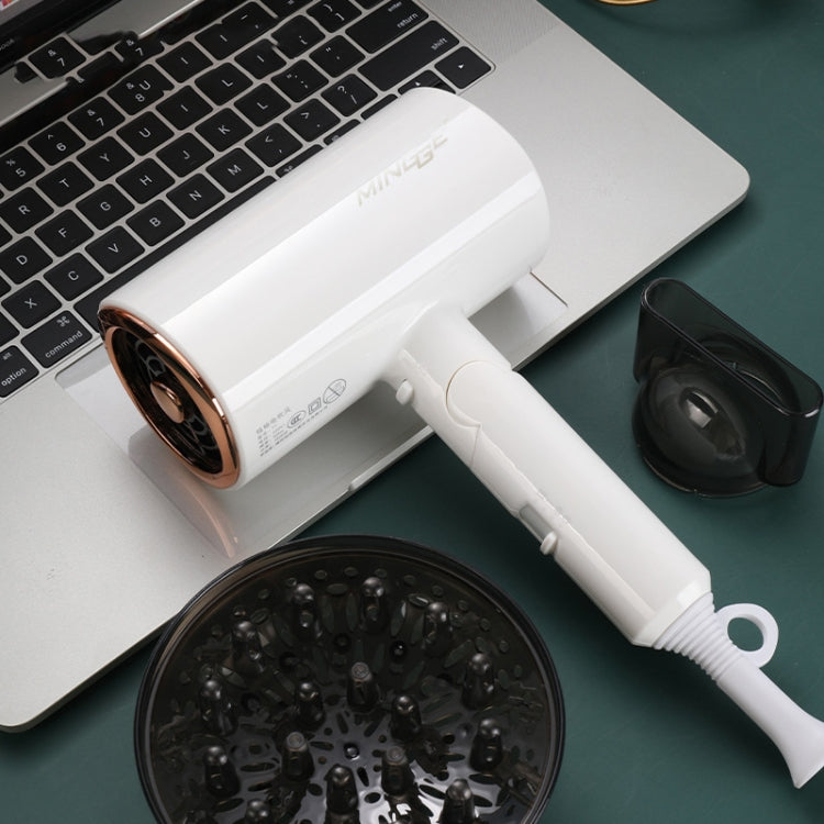 Mingge T1 T Style 1800W High-power Cold Hot Air Wind Fast Drying Folding Hair Dryer, Plug Type:EU Plug(White) - free shipping - PMC TechLife - Order now!