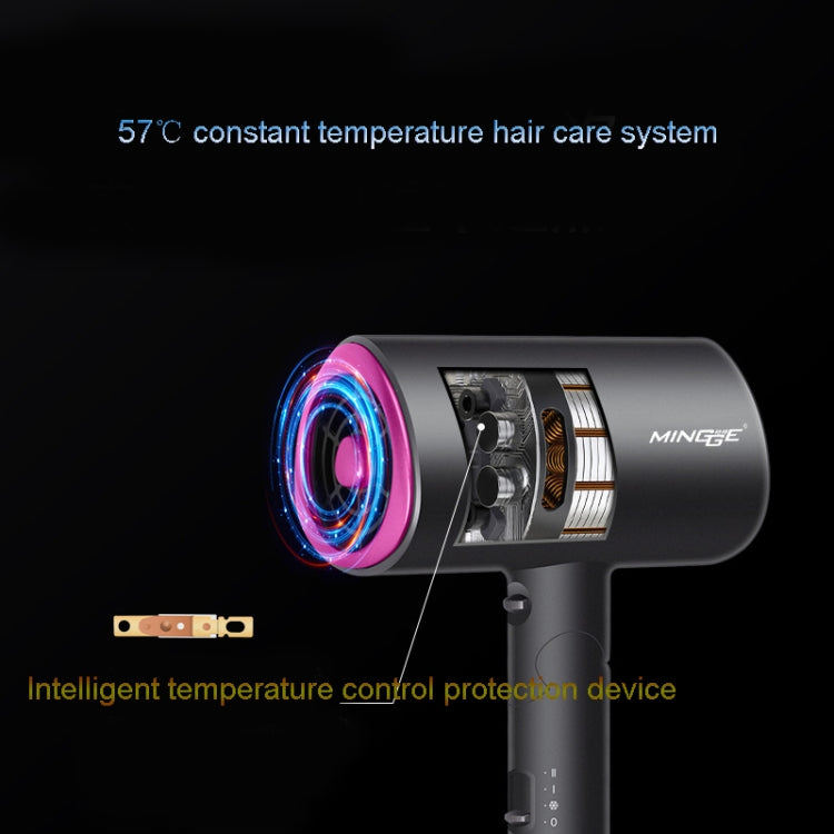 Mingge T1 T Style 1800W High-power Cold Hot Air Wind Fast Drying Folding Hair Dryer, Plug Type:UK Plug(White) - free shipping - PMC TechLife - Order now!