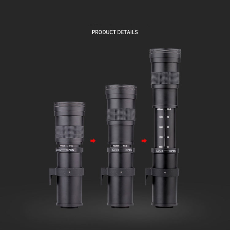 Lightdow 420-800mm Zoom Camera Lens Optical Glass Coating Photographic Lens - free shipping - PMC TechLife - Order now!