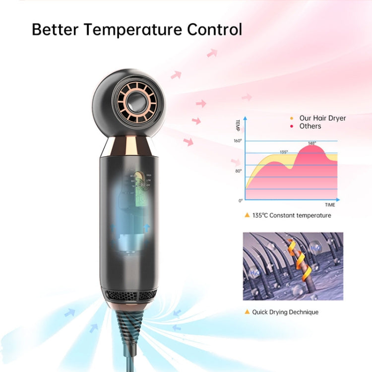 Mdjc-806 Travel Leafless Mini Hair Dryer Hotel Wall-Mounted Hair Dryer(US Plug) - free shipping - PMC TechLife - Order now!