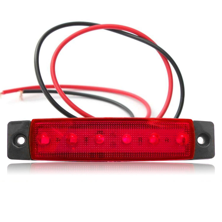 4 PCS 12V 6 SMD Auto Car Bus Truck Wagons External Side Marker Lights LED Trailer Indicator Light Rear Side Lamp(Red) - Clearance Lights by PMC TechLife | Online Shopping South Africa | PMC TechLife