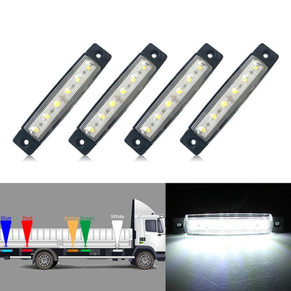 4 PCS 12V 6 SMD Auto Car Bus Truck Wagons External Side Marker Lights LED Trailer Indicator Light Rear Side Lamp(White) - Clearance Lights by PMC Jewellery | Online Shopping South Africa | PMC Jewellery