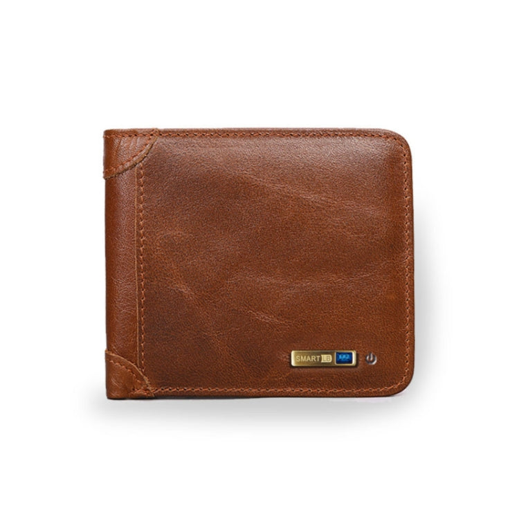 Men Leather Business Wallet Smart Anti-Lost Anti-Theft Wallet, Style:Smart(Light Brown) - Wallets by PMc TechLife | Online Shopping South Africa | PMc TechLife | Buy Now Pay Later Mobicred
