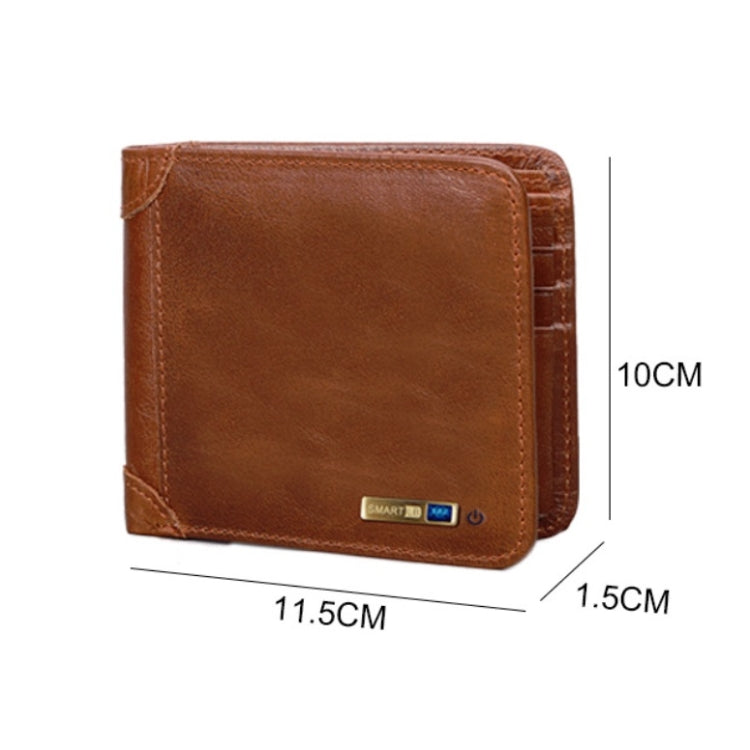 Men Leather Business Wallet Smart Anti-Lost Anti-Theft Wallet, Style:Smart(Brown) - free shipping - PMc TechLife - Order now!