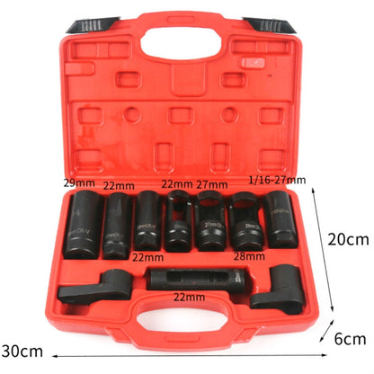 10 In 1 Oxygen Sensor Sleeve Removal Tool Wrench Set - Hand Tool Sets by PMC Jewellery | Online Shopping South Africa | PMC Jewellery | Buy Now Pay Later Mobicred