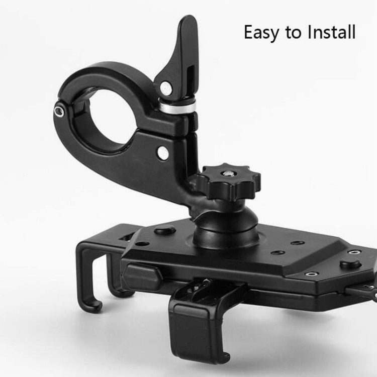 Bicycle Mobile Phone Holder Can Rotate And Adjust Fixed Aluminum Alloy Bracket Automatic Grab Bracket, Style:Handlebar Installation(Silver) - Holders by PMC TechLife | Online Shopping South Africa | PMC TechLife | Buy Now Pay Later Mobicred