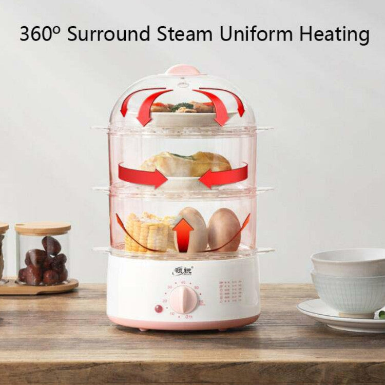 LINGRUI Timer Mini Multi-Function Egg Cooker Automatic Power Off Home Breakfast Machine, CN Plug, Specification:Double Layers(Grey) - free shipping - PMC TechLife - Order now!