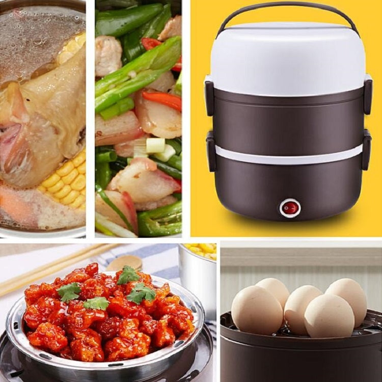 LINGRUI Multi-Function Electric Lunch Box Electric Heating Insulation Cooking Mini Rice Cooker, CN Plug, Specification:Double Layer(Purple) - free shipping - PMC TechLife - Order now!