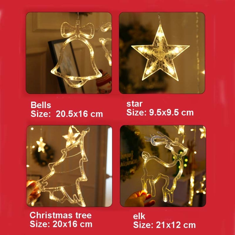LED Curtain Lights Christmas Decoration Bell And Deer String Lights, Power Supply:Battery Box with RC(Warm White Light) - Christmas Decoration Lamps by PMc TechLife | Online Shopping South Africa | PMc TechLife | Buy Now Pay Later Mobicred