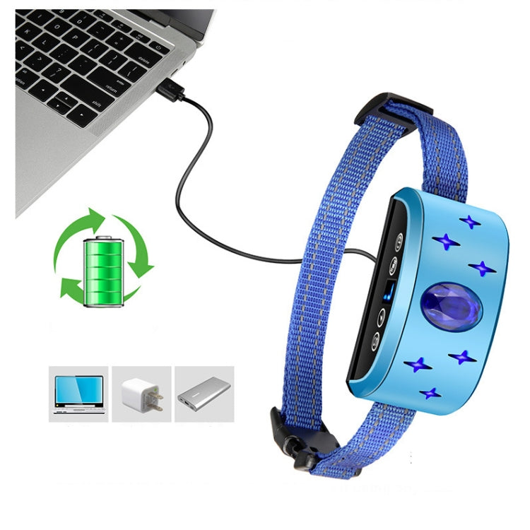 166A Gem Pattern USB Rechargeable Remote Control Electronic Strike Collar Waterproof Dog Training Bark Arrester - Training Aids by PMC Jewellery | Online Shopping South Africa | PMC Jewellery | Buy Now Pay Later Mobicred