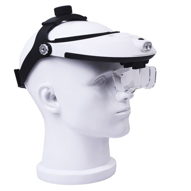 The Elderly Reading And Repairing Magnifying Glass With 2 LED Lamp Head-Mounted HD Magnifying Glass - Glasses Style by PMC TechLife | Online Shopping South Africa | PMC TechLife