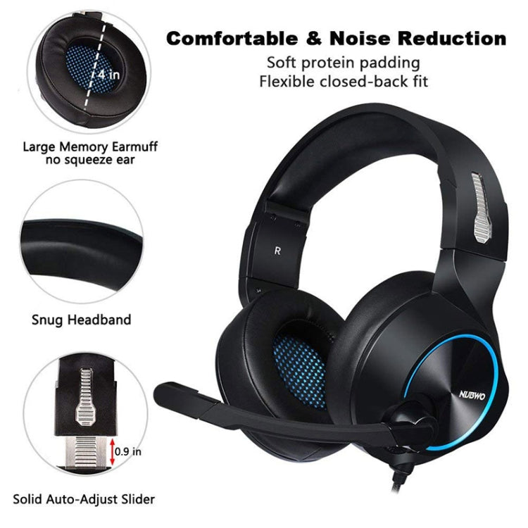 NUBWO N11 Gaming Subwoofer Headphone with Mic, Style:Single USB(Black and Blue) - Multimedia Headset by NUBWO | Online Shopping South Africa | PMC Jewellery | Buy Now Pay Later Mobicred