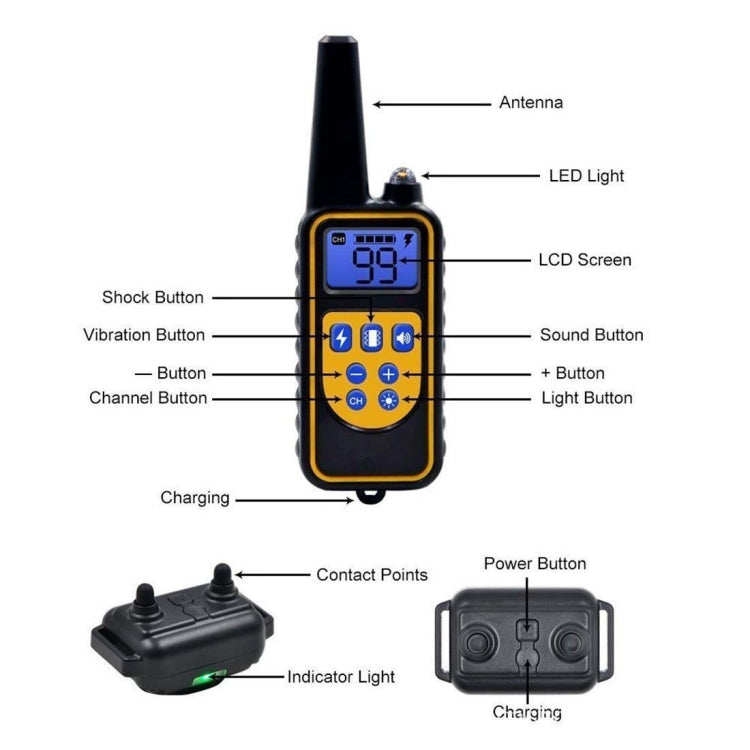 Bark Stopper Dog Training Device Dog Collar with Electric Shock Vibration Warning(AU Plug) - Training Aids by PMC TechLife | Online Shopping South Africa | PMC TechLife | Buy Now Pay Later Mobicred