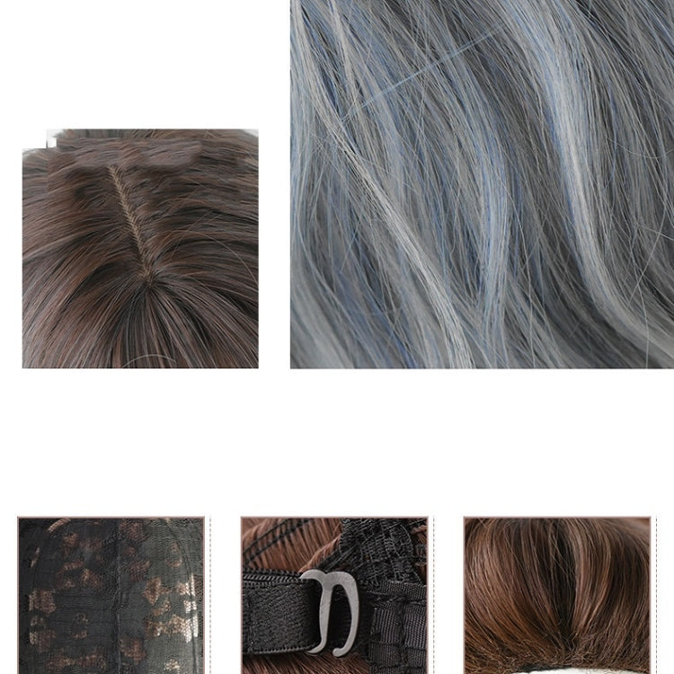Ladies Long Hair Slightly Curly Wig Natural Fluffy Hair Cover, Color:Cool Brown - free shipping - PMC TechLife - Order now!