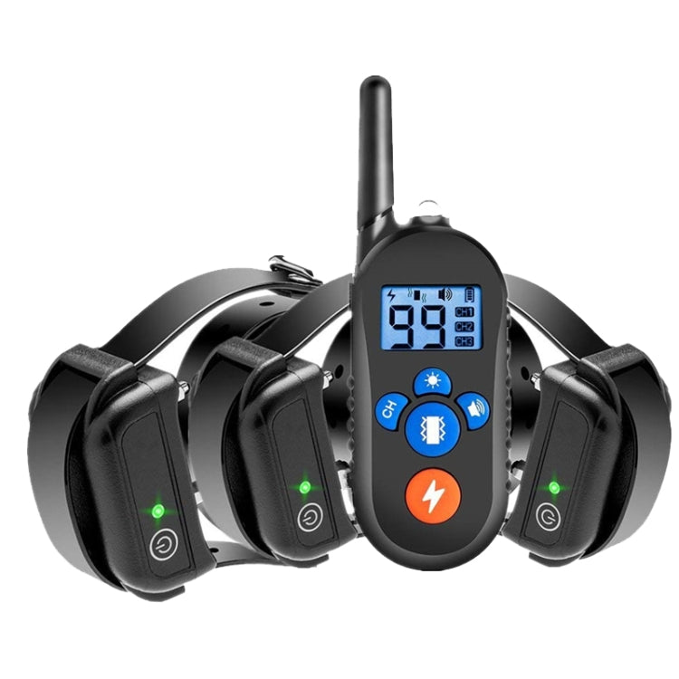 800m Remote Control Electric Shock Bark Stopper Vibration Warning Pet Supplies Electronic Waterproof Collar Dog Training Device, Style:556-3(US Plug) - Training Aids by PMC Jewellery | Online Shopping South Africa | PMC Jewellery | Buy Now Pay Later Mobicred