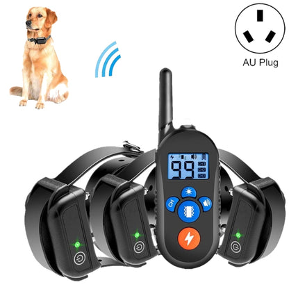 800m Remote Control Electric Shock Bark Stopper Vibration Warning Pet Supplies Electronic Waterproof Collar Dog Training Device, Style:556-3(AU Plug) - Training Aids by PMC Jewellery | Online Shopping South Africa | PMC Jewellery | Buy Now Pay Later Mobicred