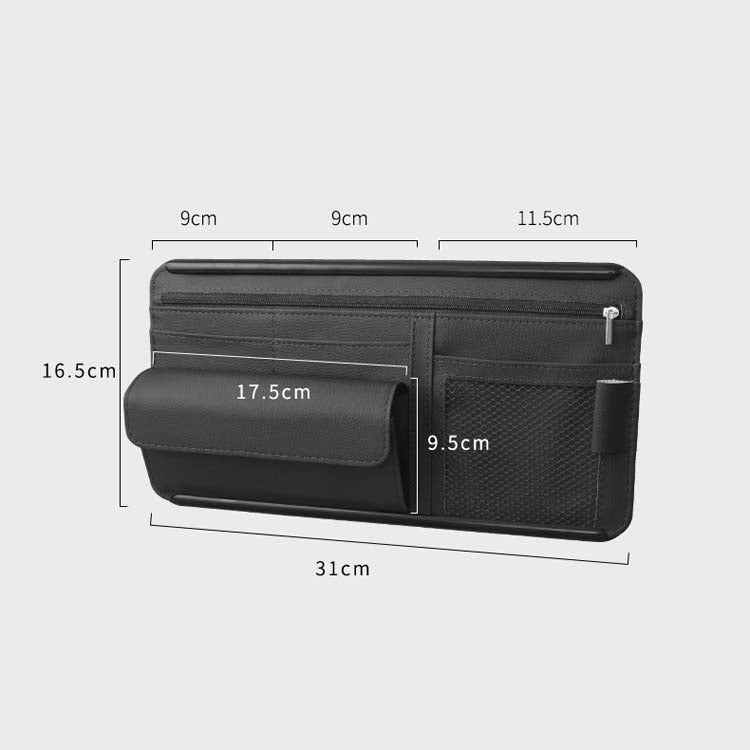 Car Sun Block Glasses Case Document Holder Car Plastic Frame Zipper Type Multi-Function Card Bag Storage Bag(Beige) - Sunglasses & Glasses Clips by PMC Jewellery | Online Shopping South Africa | PMC Jewellery | Buy Now Pay Later Mobicred