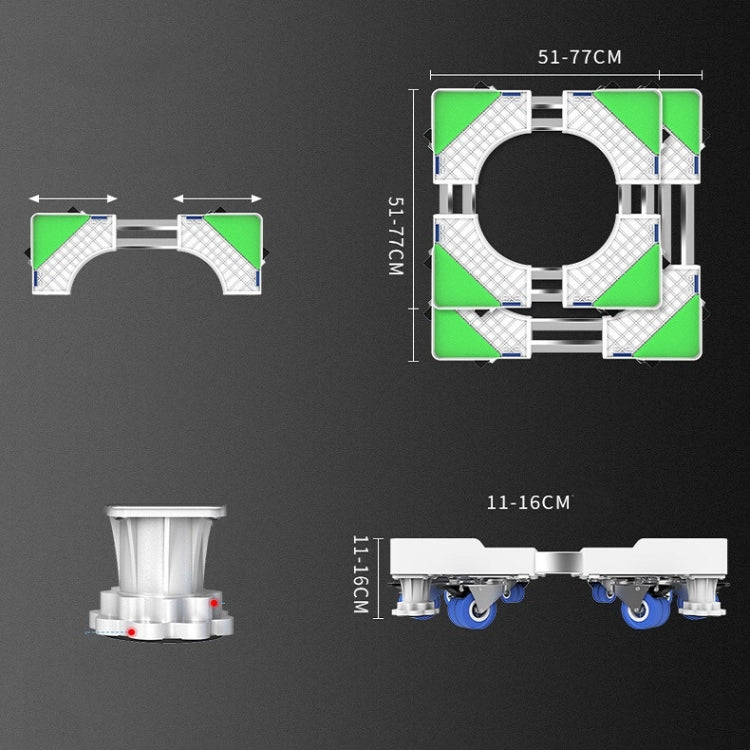 Double Tube 12 Feet Adjustable Stainless Steel Refrigerator Bracket Washing Machine Base Bracket - free shipping - PMC TechLife - Order now!