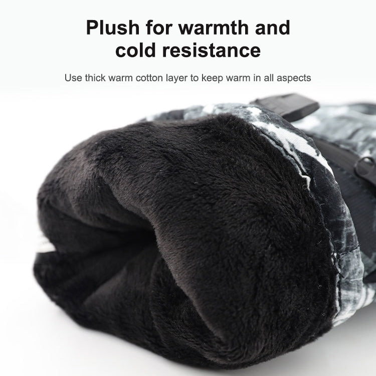 Winter Thermal Ski Gloves Outdoor Waterproof Velvet Gloves Thickening Touch Screen Motorcycle Gloves, Size: L(Black) - Locomotive Gloves by PMc TechLife | Online Shopping South Africa | PMc TechLife | Buy Now Pay Later Mobicred