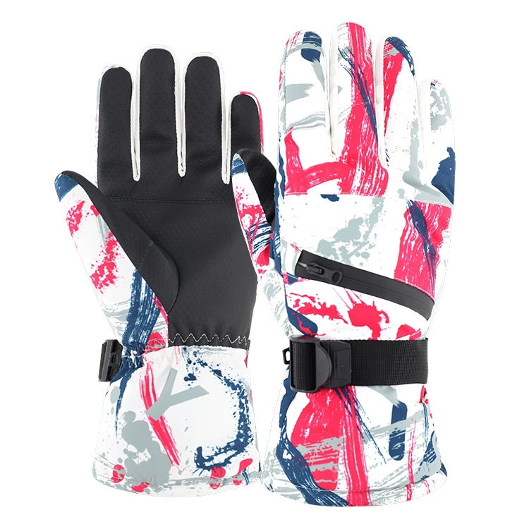 Winter Thermal Ski Gloves Outdoor Waterproof Velvet Gloves Thickening Touch Screen Motorcycle Gloves, Size: XL(Red) - Locomotive Gloves by PMc TechLife | Online Shopping South Africa | PMc TechLife | Buy Now Pay Later Mobicred