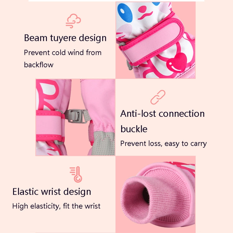 Cartoon Cat Pattern Girls Cute Cotton Gloves Children Ski Windproof and Warm Gloves Non-Slip and Waterproof Riding Gloves, Size: S(Pink) - Children Gloves by PMC Jewellery | Online Shopping South Africa | PMC Jewellery | Buy Now Pay Later Mobicred